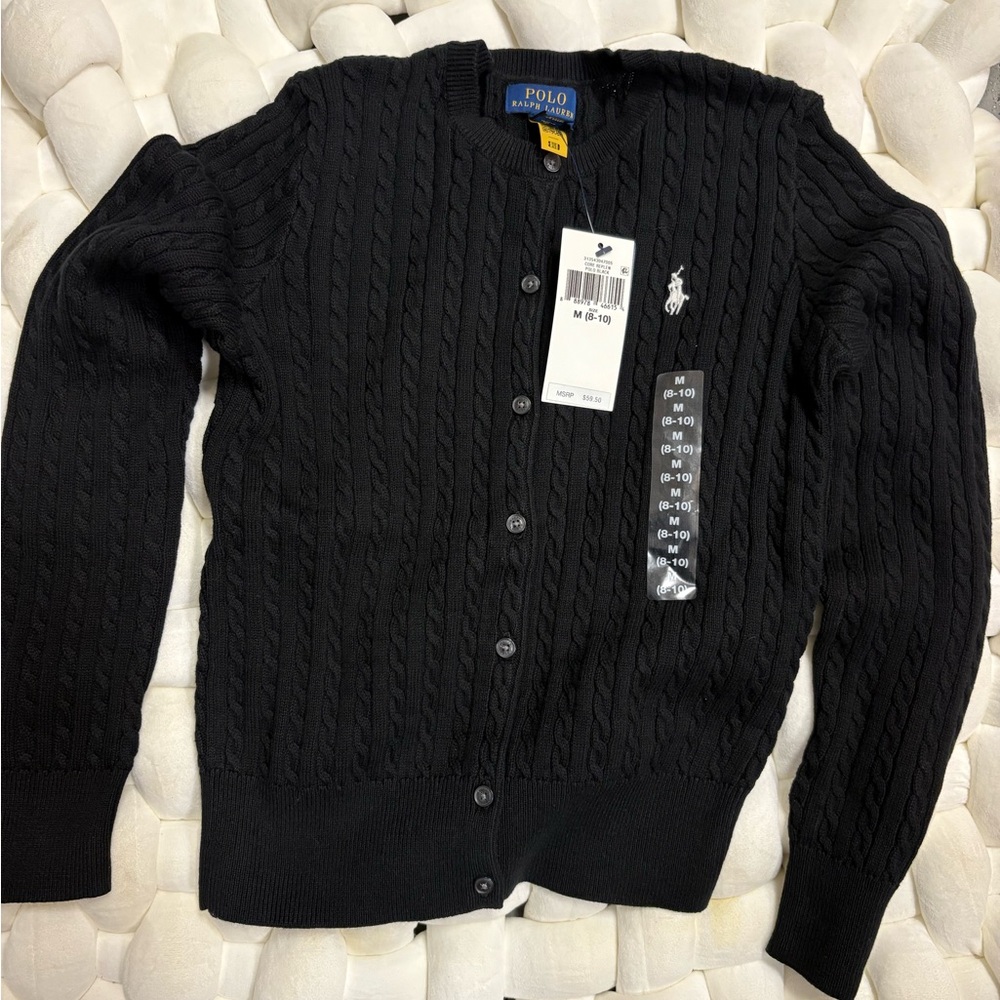Polo by Ralph Lauren Black Cable Knit Sweater